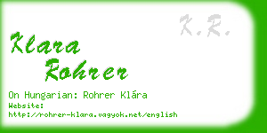 klara rohrer business card